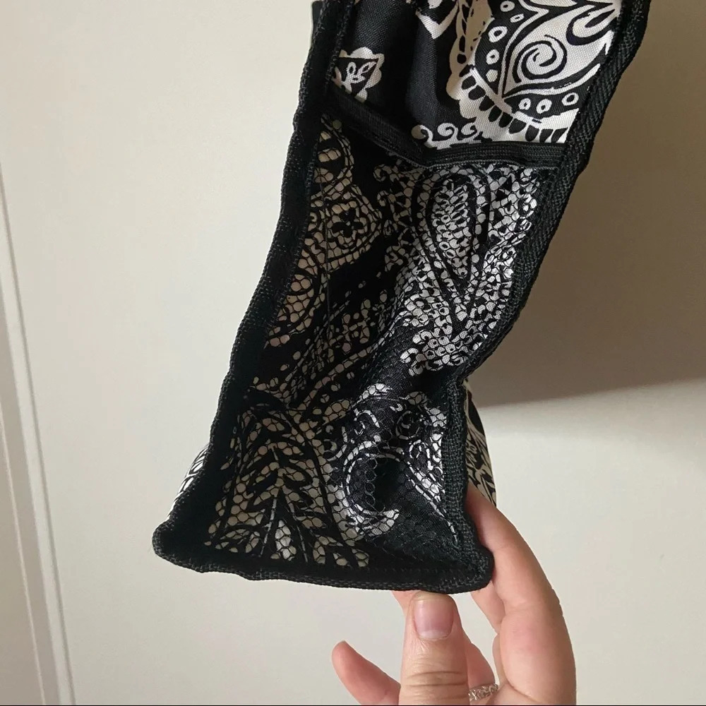NWOT PAISLEY TOTE LUNCH BAG BLACK BAG ALL PURPOSE ZIPPER TOTE - Picture 9 of 14
